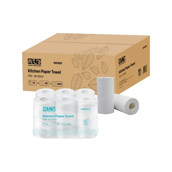 Cleangiene Kitchen Paper Towel 2Ply 60's - Pack of 24 - Modern Teaching Aids NZ