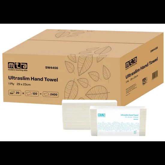 Ultraslim Hand Towel 1Ply 120's - Pack of 20 - Modern Teaching Aids NZ
