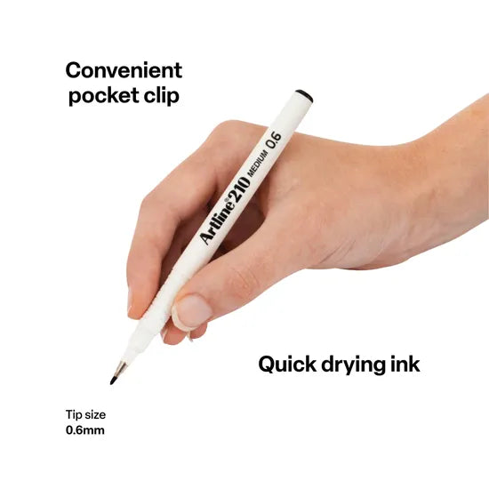 Artline 210 Fineliner 0.6mm Black - Modern Teaching Aids NZ