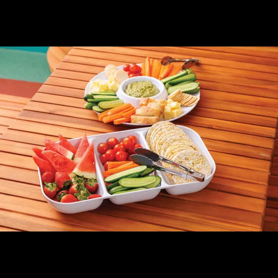 White Melamine 3 Section Platter - Modern Teaching Aids NZ