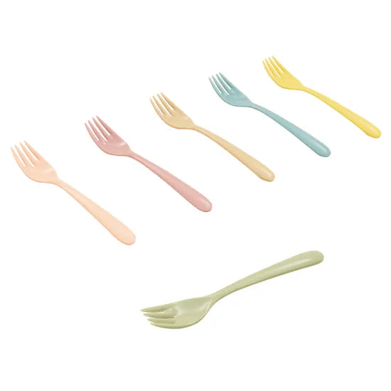 Pastel Melamine Forks 18.3 cm- Pack of 6 - Modern Teaching Aids NZ