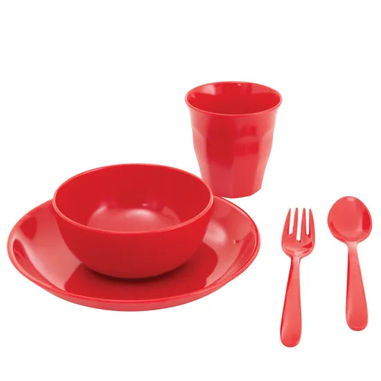 Red Melamine Dinner Set Allergy - Set of 5 - Modern Teaching Aids NZ