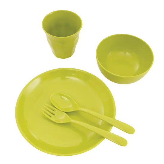 Green Melamine Dinner Set Allergy - Set of 5 - Modern Teaching Aids NZ