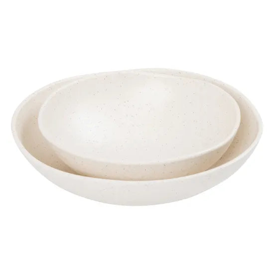 Natural White Speckle Serving Bowls - Set of 2 - Modern Teaching Aids NZ