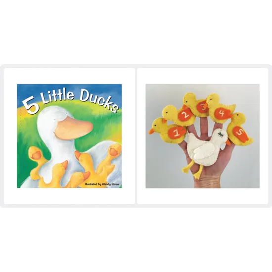 5 Little Ducks Book & Finger Puppets - Modern Teaching Aids NZ