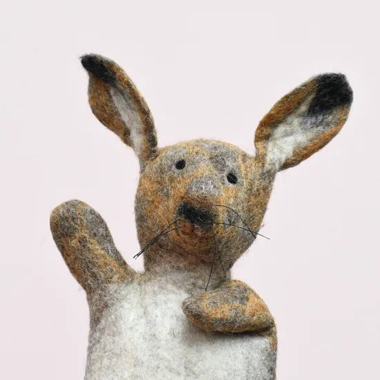 Felt Hand Puppet Brown Hare Rabbit - Modern Teaching Aids NZ