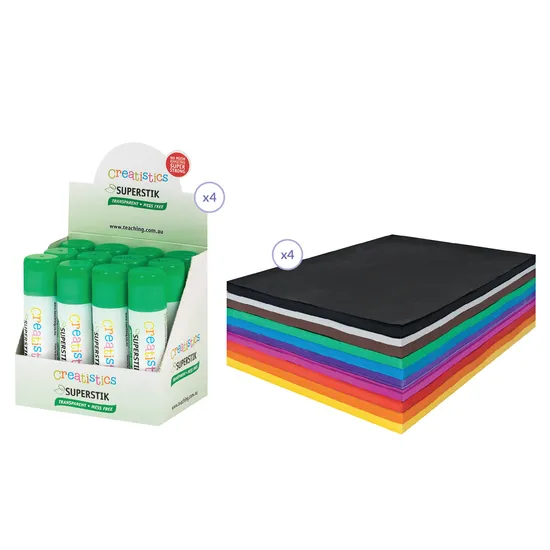 Assorted Cover Paper A4 & Glue Kit - Modern Teaching Aids NZ