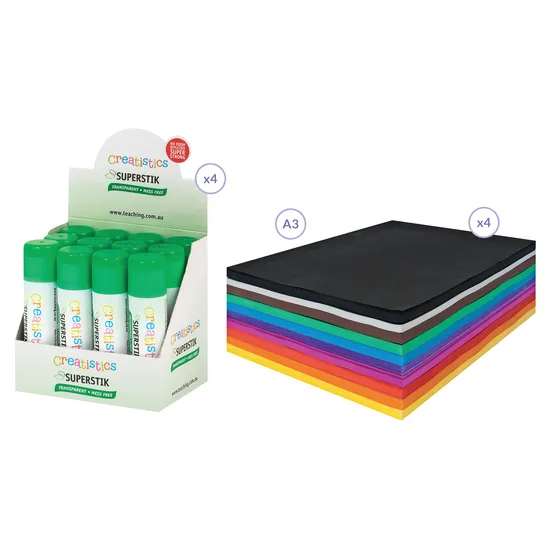 Assorted Cover Paper A3 & Glue Kit - Modern Teaching Aids NZ