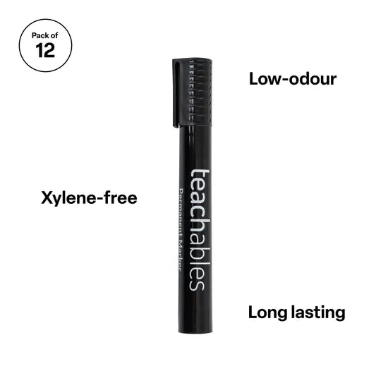 Teachables Permanent Marker Bullet Assorted PK12 - Modern Teaching Aids NZ