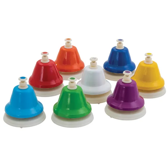 Rainbow Musical Desk Bells - Set of 8 - Modern Teaching Aids NZ