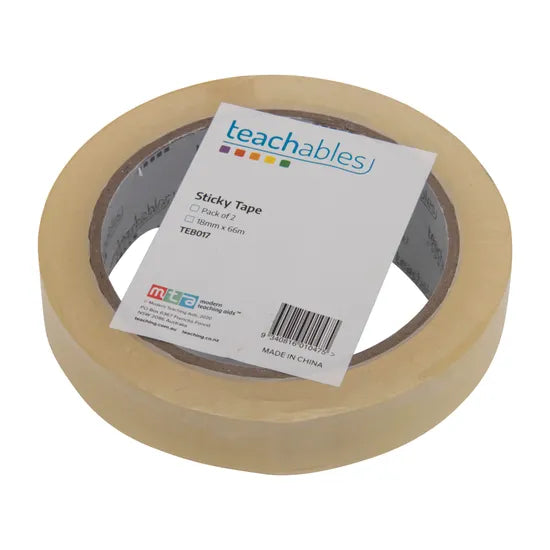 Teachables Sticky Tape 18mm x 66m Pk 2 - Modern Teaching Aids NZ