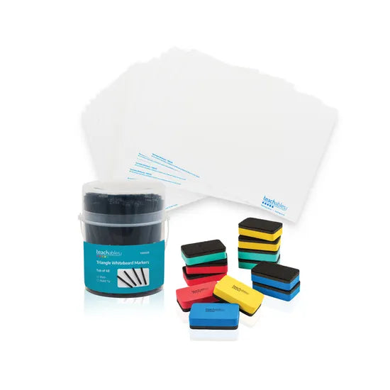 Teachables Blank Mini Whiteboards, Tri Markers & Mini Eraser Kit - Modern Teaching Aids NZ