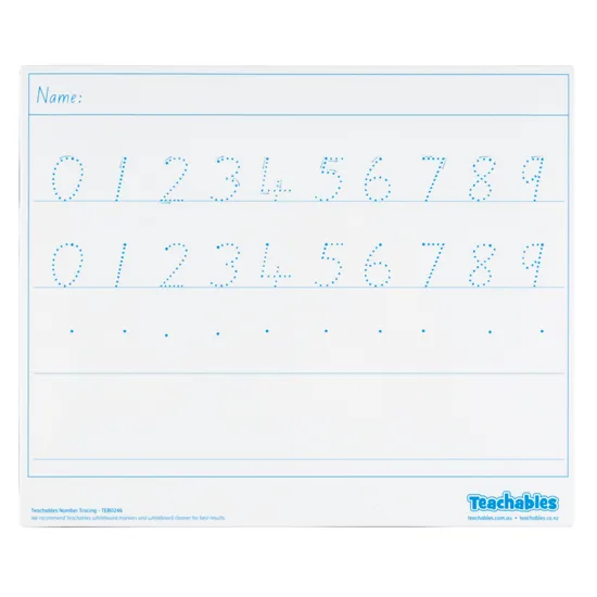 Teachables Mini Whiteboard - Number Tracing, Set of 30 - Modern Teaching Aids NZ