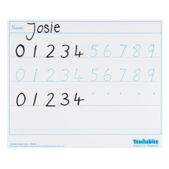 Teachables Mini Whiteboard - Number Tracing, Set of 30 - Modern Teaching Aids NZ