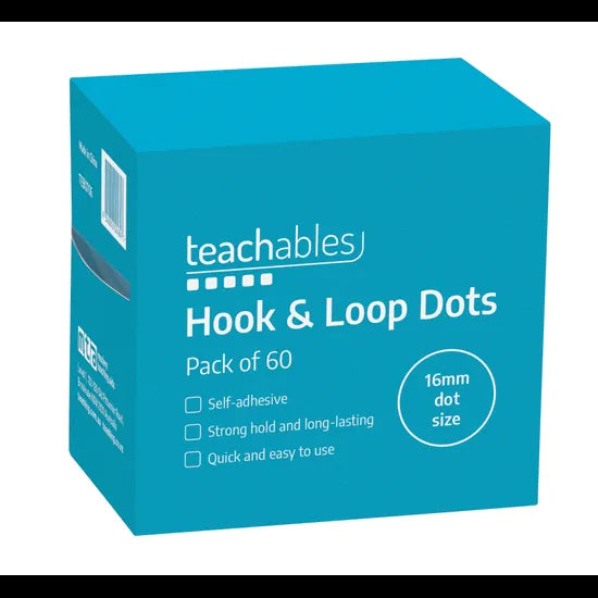 Hook & Loop Circle Dots 16 mm - Pack of 60 - Modern Teaching Aids NZ
