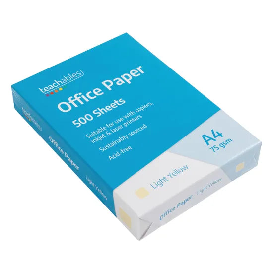 Office Paper A4 Light Yellow -Pack of 500 - Modern Teaching Aids NZ