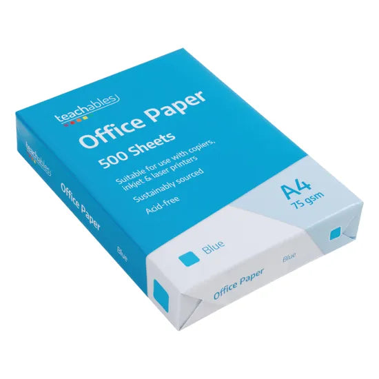 Office Paper A4 Blue - Pack of 500 - Modern Teaching Aids NZ