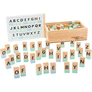 Teachables Wooden Alphabet Blocks - 100 pcs - Modern Teaching Aids NZ