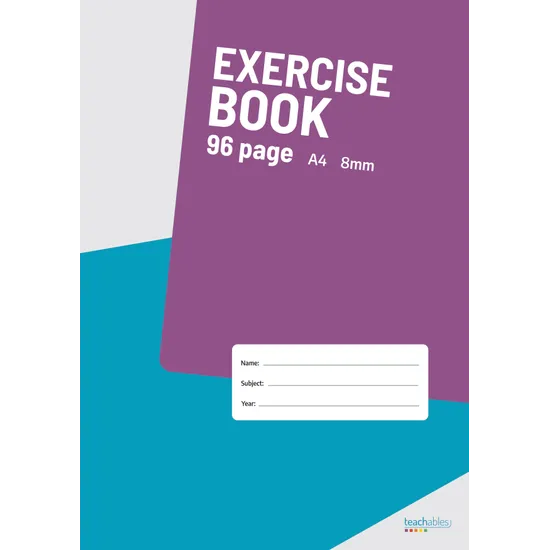 Teachables Exercise Book A4 8mm 96p - Modern Teaching Aids NZ