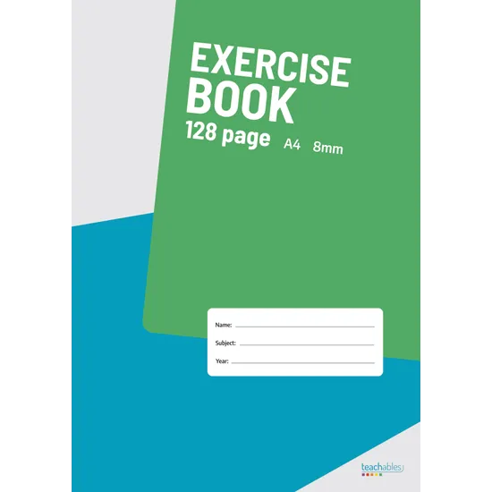 Teachables Exercise Book A4 8mm 128p - Modern Teaching Aids NZ