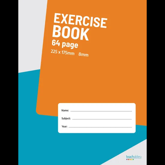 Teachables Exercise Book 225 x 175mm 8mm 64p - Modern Teaching Aids NZ