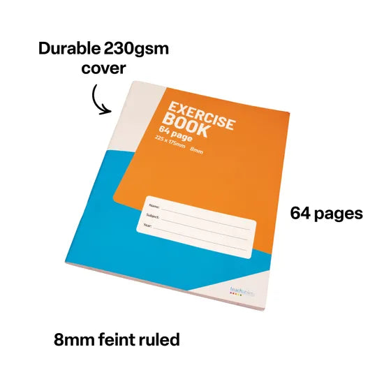 Teachables Exercise Book 225x175 mm 8 mm 64p - Modern Teaching Aids NZ