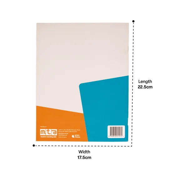 Teachables Exercise Book 225 x 175 mm 10 mm Grid 64p - Modern Teaching Aids NZ