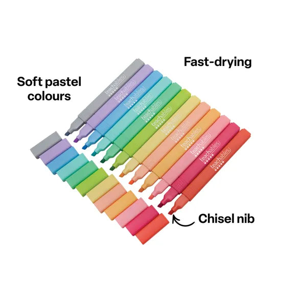 Highlighters Pastel Assorted - Pack of 12 - Modern Teaching Aids NZ