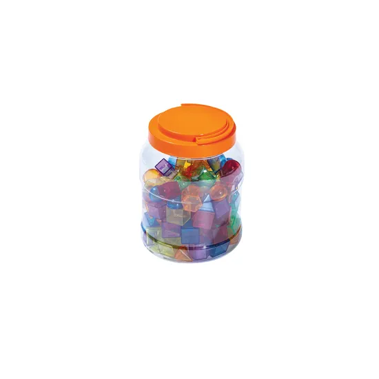 Teachables Translucent Geometric Shapes in Jar - Set of 120 Pieces - Modern Teaching Aids NZ