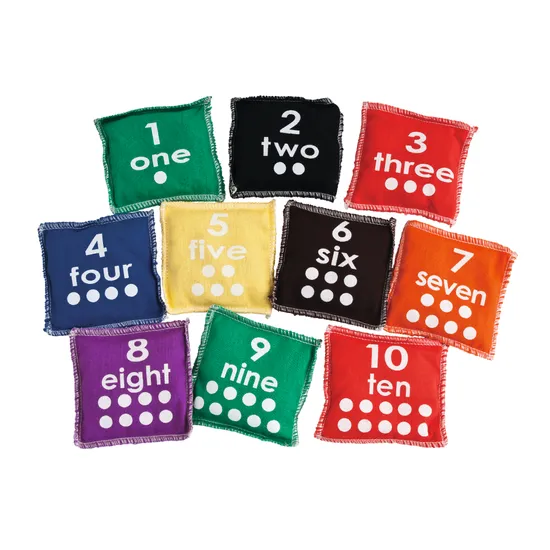 Teachables Number Bean Bags - Set of 10 - Modern Teaching Aids NZ