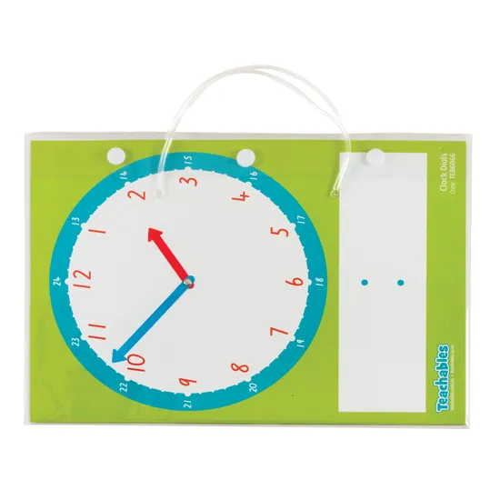 Teachables Large Magnetic Write & Wipe Clock Sheet - Time-Telling Aid - Modern Teaching Aids NZ