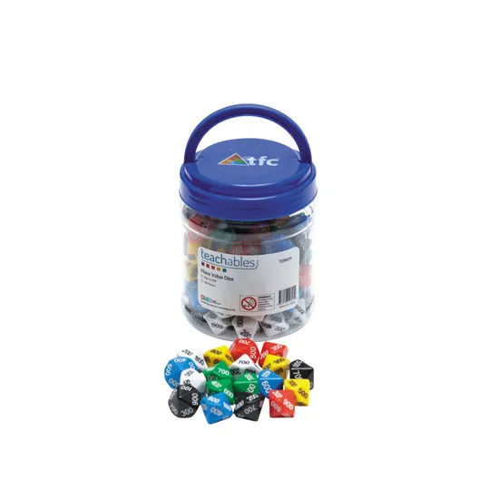 Teachables Place Value Dice - Hundreds, 10-Sided, 100 Pieces - Modern Teaching Aids NZ