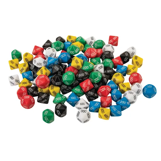 Teachables Place Value Dice - Hundreds, 10-Sided, 100 Pieces - Modern Teaching Aids NZ