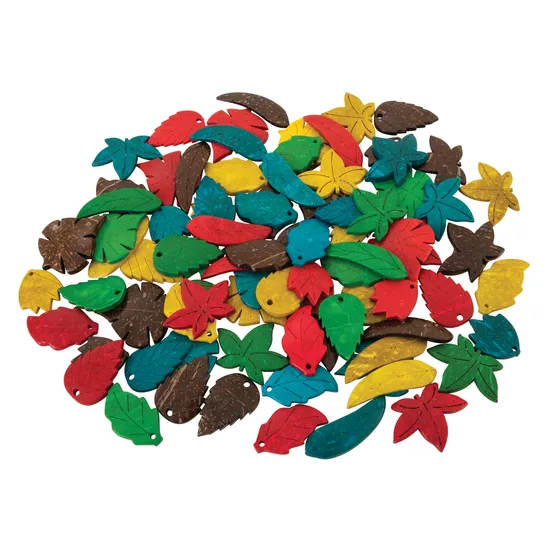 Teachables Coconut Shell Coloured Leaves - Set of 90 - Modern Teaching Aids NZ