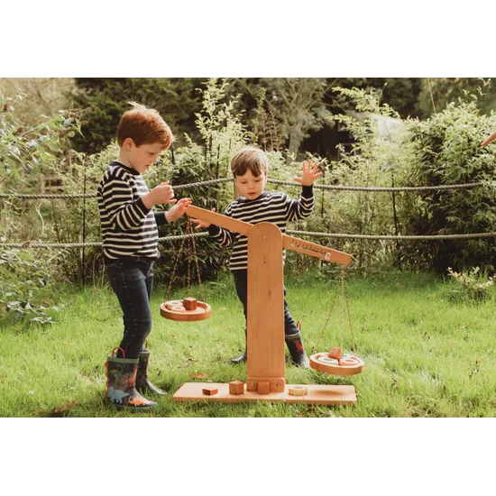 Teachables Wooden Outdoor Pan Scale - Measurement Learning Tool - Modern Teaching Aids NZ