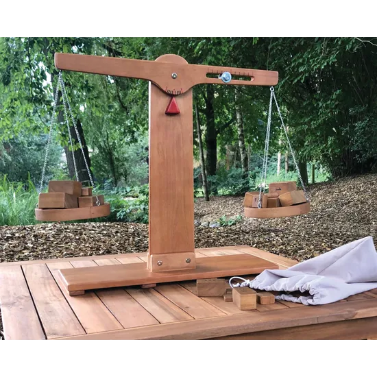Teachables Wooden Pan Scale & Fraction Blocks - Outdoor Learning Kit