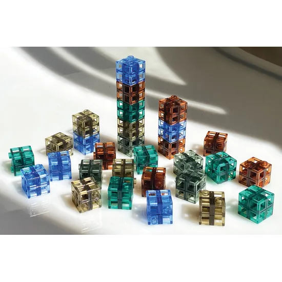 Linking Cubes - Earth Tone, Translucent Set - Modern Teaching Aids NZ