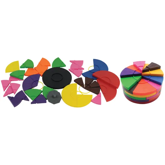 Stackable Fraction Circle Game - 10cm - Modern Teaching Aids NZ