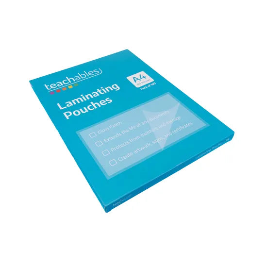 Teachables Laminating Pouches 80 mic A4 - Pack of 100 - Modern Teaching Aids NZ
