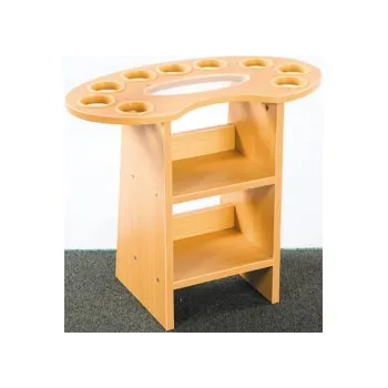 Wooden Kidney Shaped Paint Pot Stand - Modern Teaching Aids NZ
