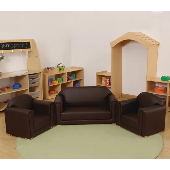 Single Seat Kiddie Lounge Choc Brown - Modern Teaching Aids NZ