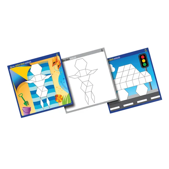 Teachables Pattern Blocks with Colour Cards - 12 Pieces - Modern Teaching Aids NZ