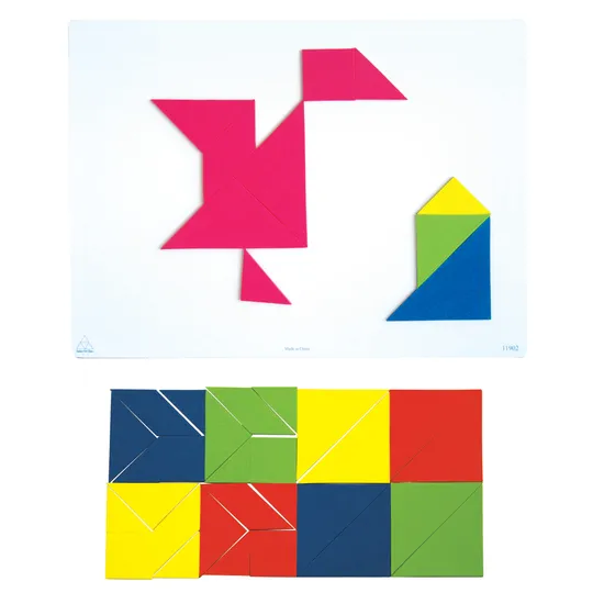 Teachables Magnetic Tangram - 4 Sets, 28 Pieces Total