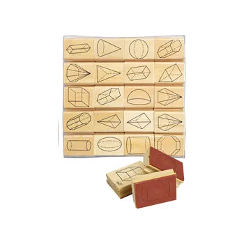 Teachables 3D Geometry Stamps - Wooden, Maths Shapes - Modern Teaching Aids NZ
