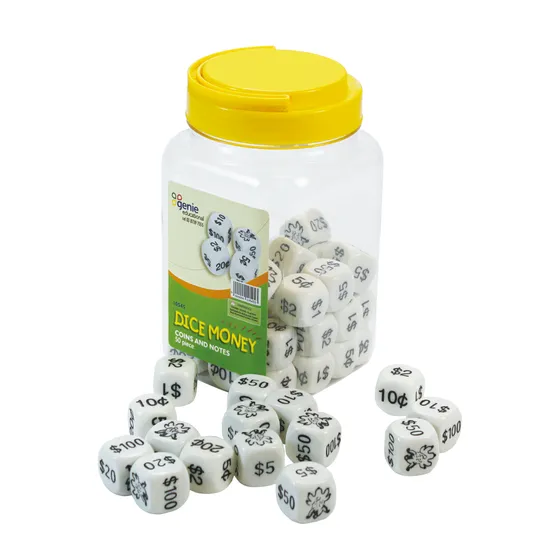 Teachables Dice - Money, Coins & Notes, Set of 50 - Modern Teaching Aids NZ