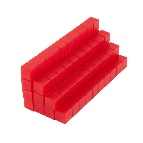 Teachables Base Ten MAB Longs - Plastic, Red, Set of 10 - Modern Teaching Aids NZ