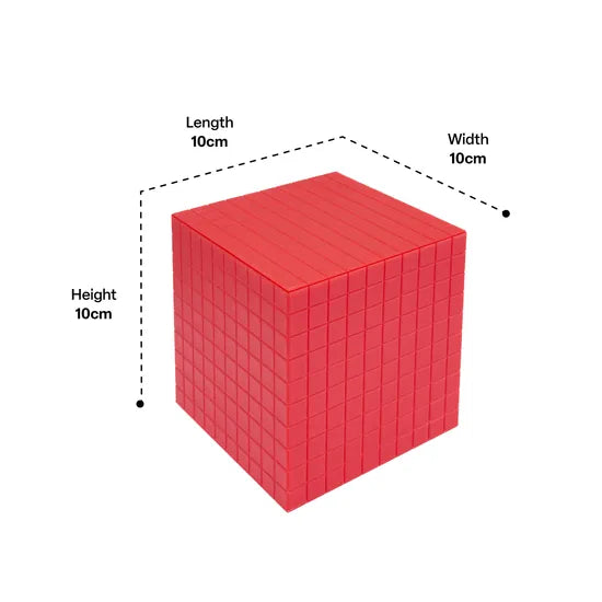 Teachables Base Ten MAB Cube - Plastic, Red - Modern Teaching Aids NZ