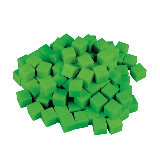 Teachables Base Ten MAB Units - Plastic, Green, Set of 100