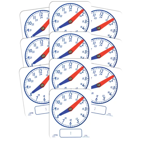 Teachables Clock Faces - Digital/Analogue, 24-Hour, Set of 10 - Modern Teaching Aids NZ