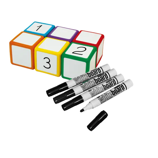 Teachables Dice - 6-Face, 5 cm, Write-On/Wipe-Off, Pack